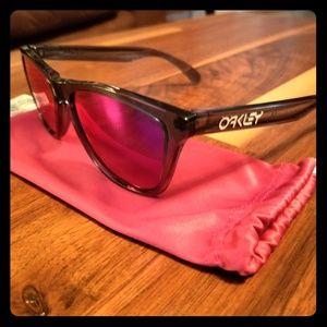 Oakley Frogskins Transparent Black/Pink Sunglasses